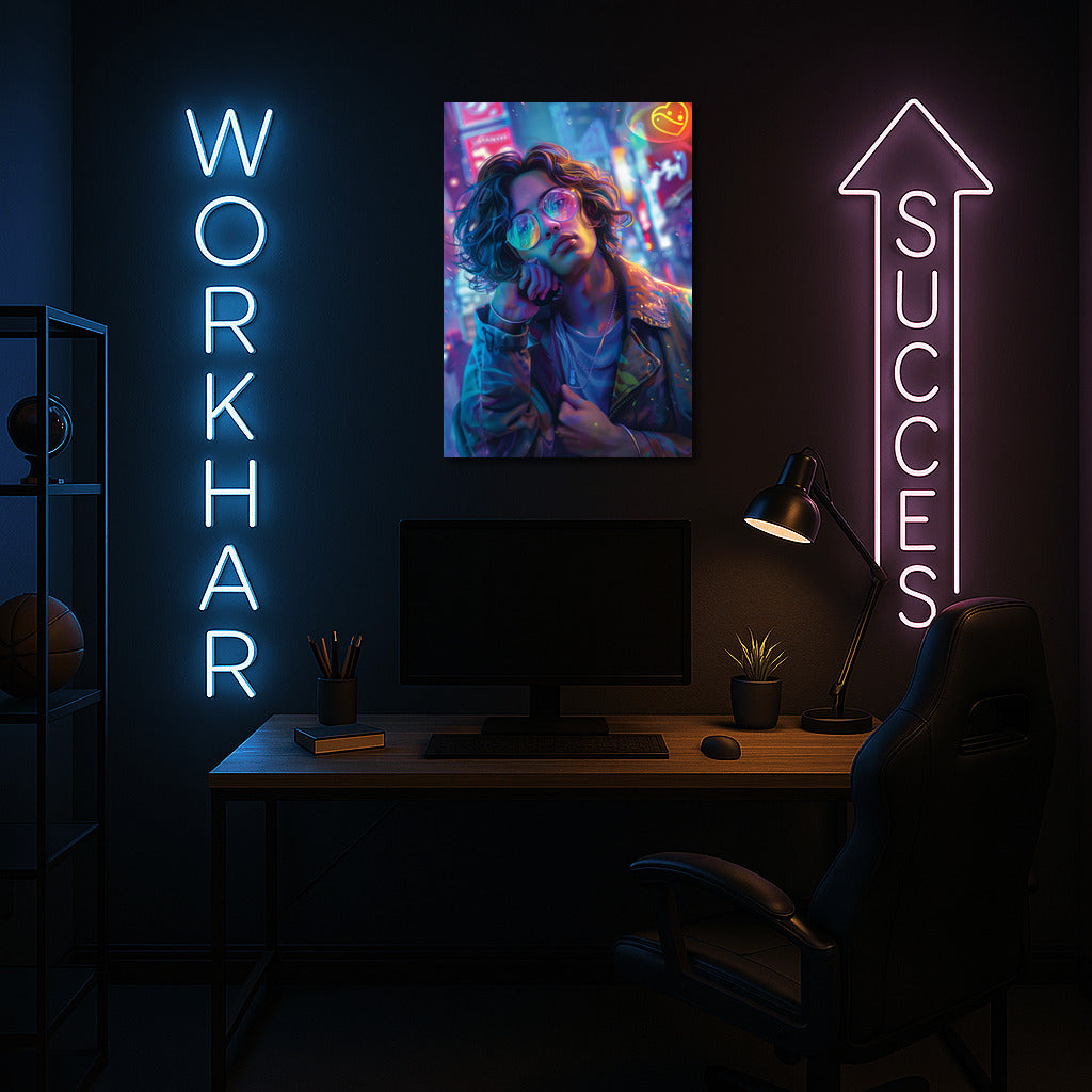 Neon Girl in Night City: Mysterious Energy