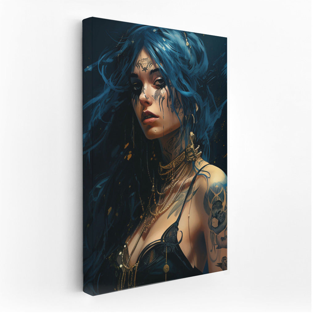 Mysterious Blue Haired Girl: Mystical Look