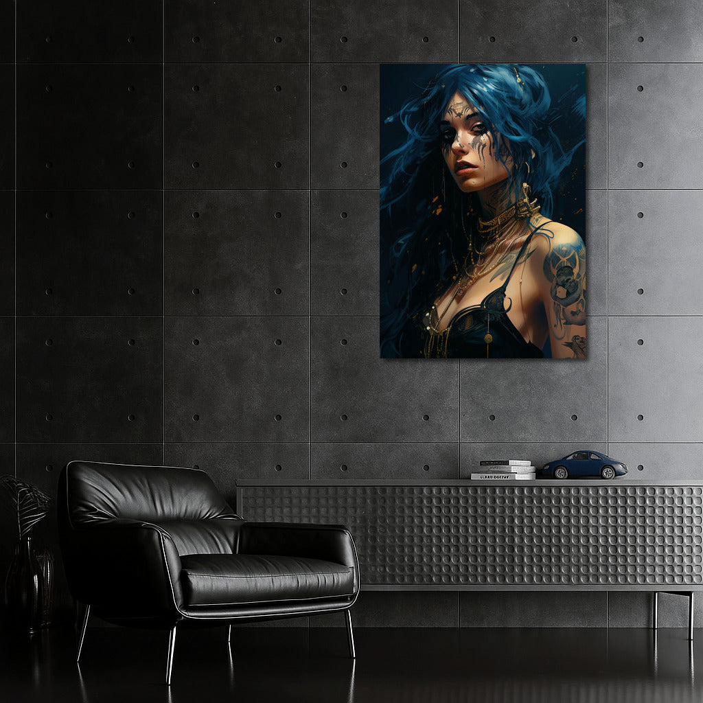 Mysterious Blue Haired Girl: Mystical Look