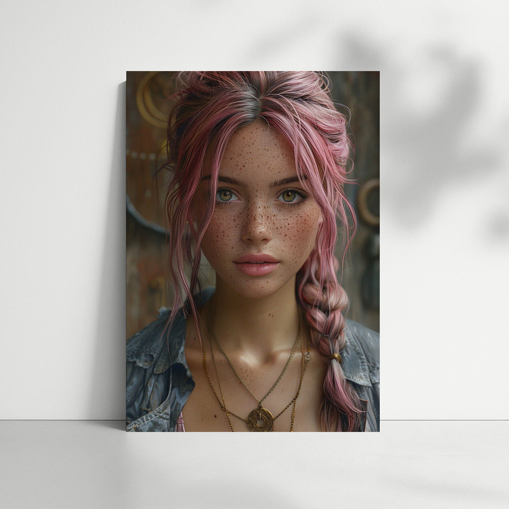 Dreamer with Pink Hair and Freckles