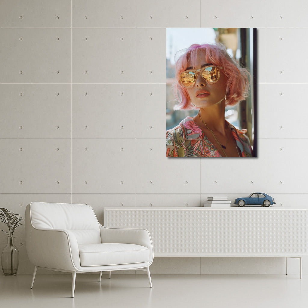 Bright Look: Girl with Rainbow Hair and Glasses