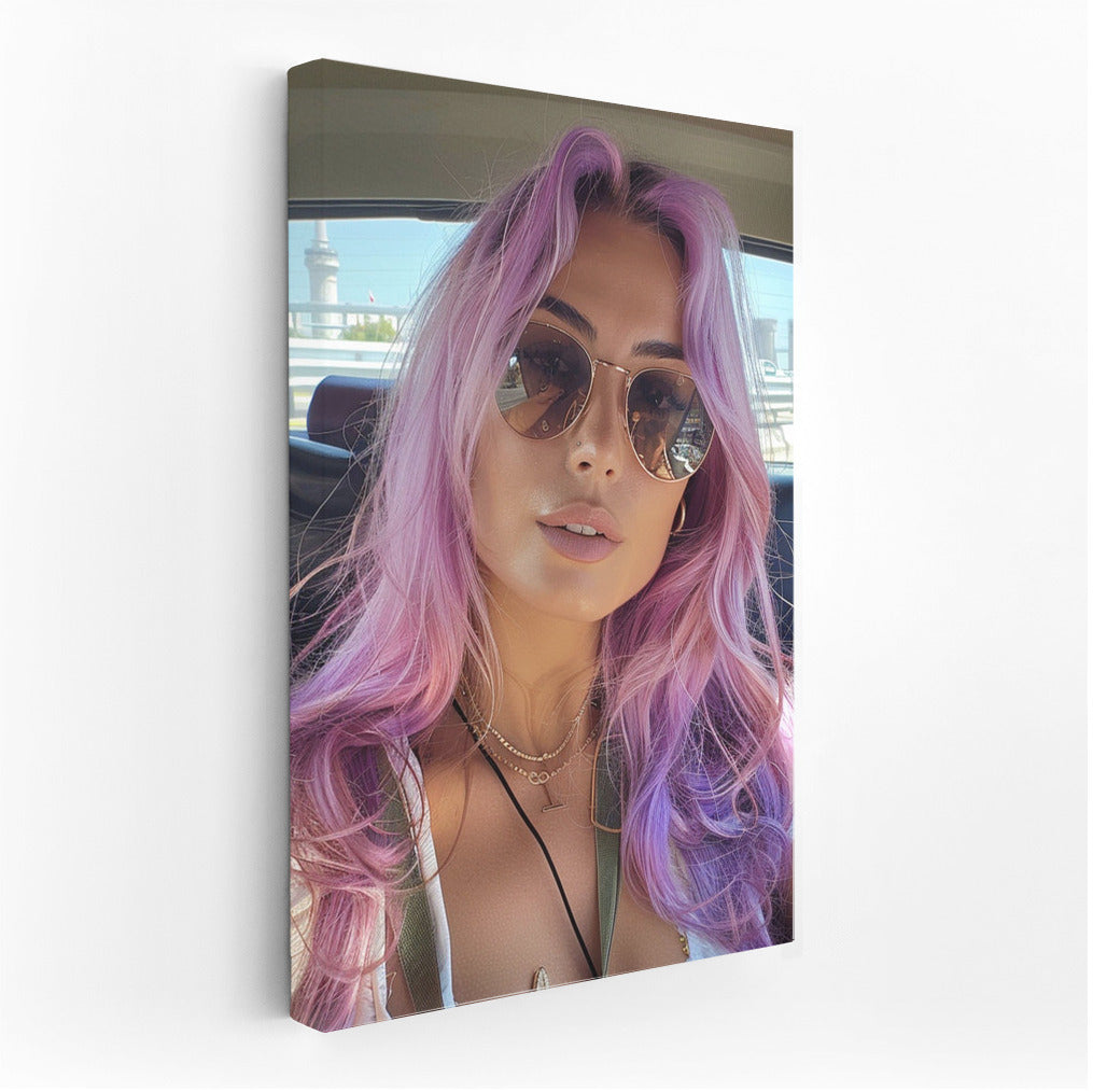 Mysterious Girl With Multi-Colored Hair: Vivid Portrait