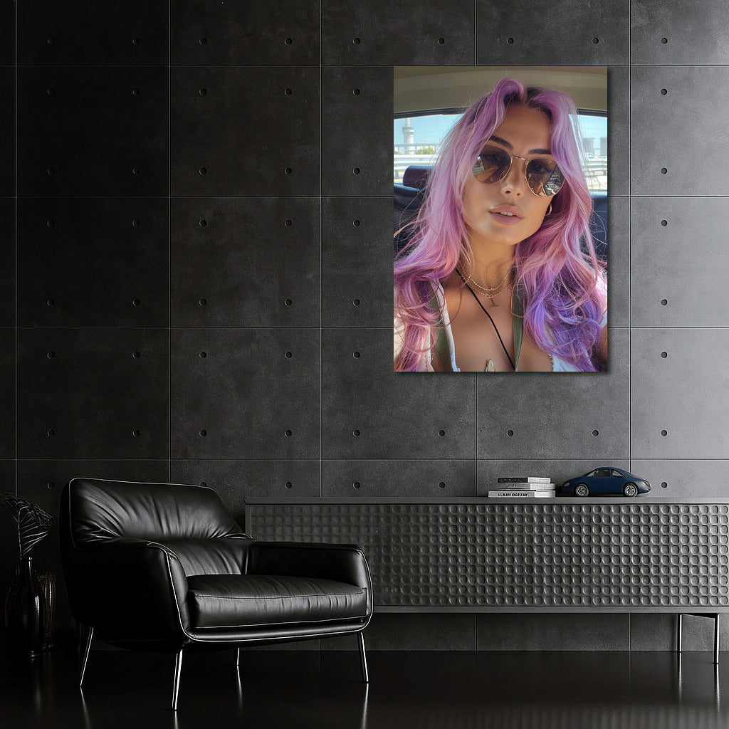 Mysterious Girl With Multi-Colored Hair: Vivid Portrait