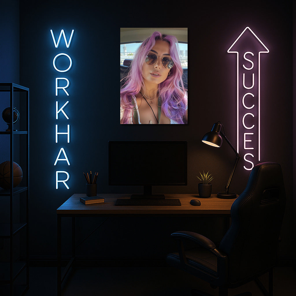 Mysterious Girl With Multi-Colored Hair: Vivid Portrait