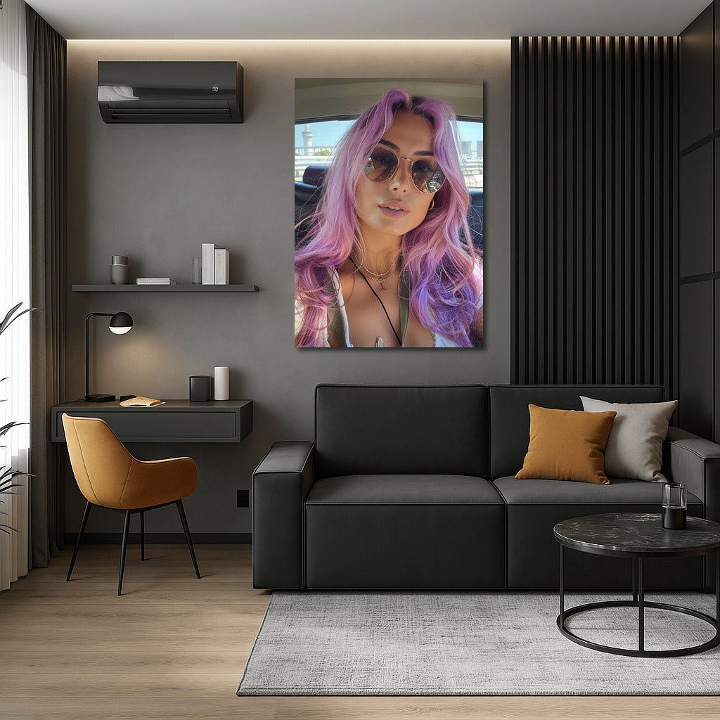 Mysterious Girl With Multi-Colored Hair: Vivid Portrait
