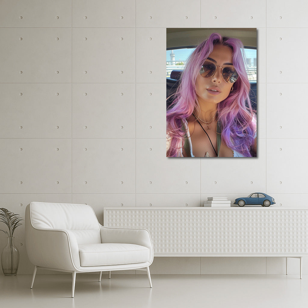 Mysterious Girl With Multi-Colored Hair: Vivid Portrait