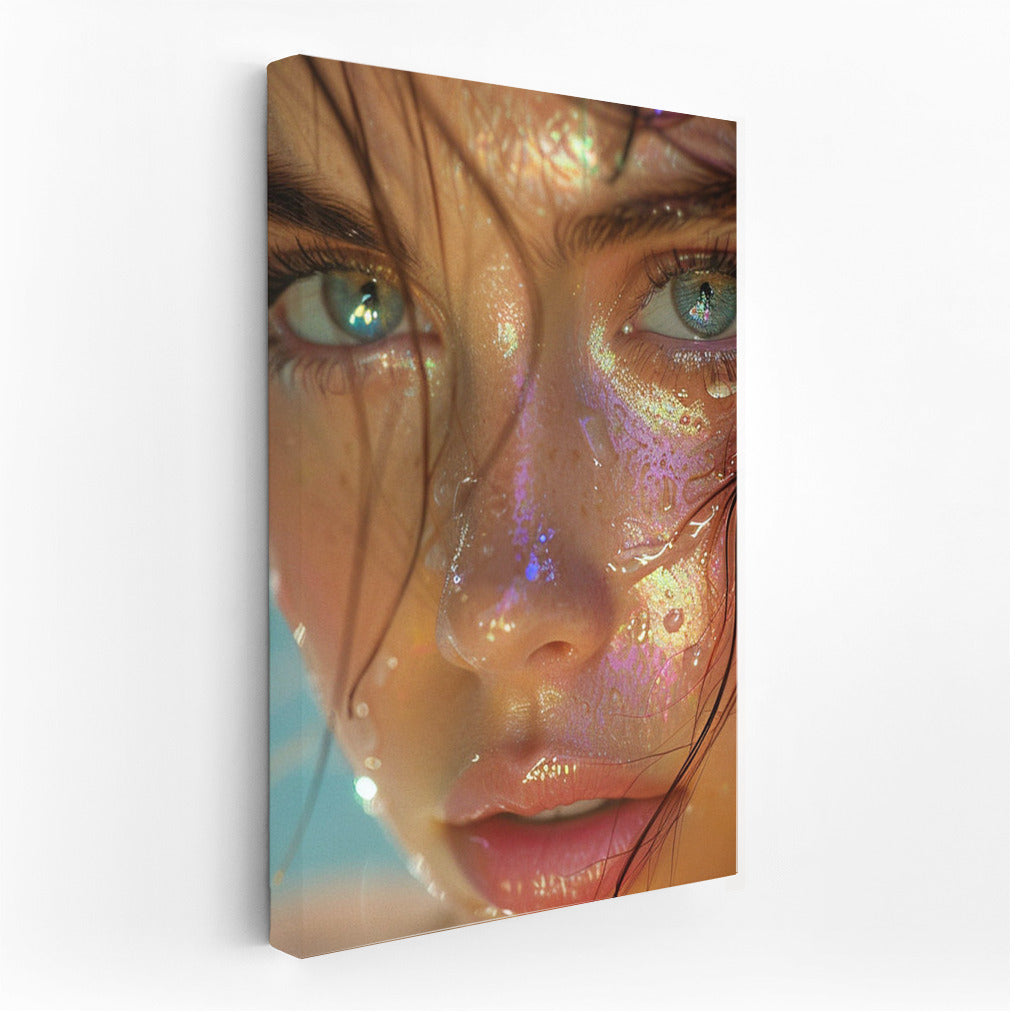 Glow of Youth: Portrait of a Girl in Colored Highlights