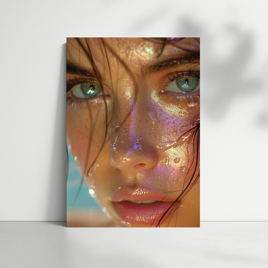 Glow of Youth: Portrait of a Girl in Colored Highlights