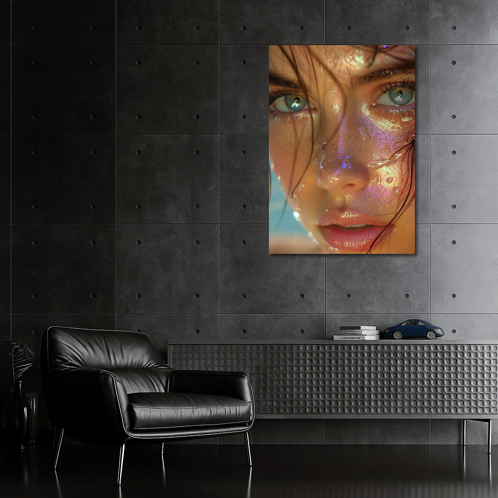 Glow of Youth: Portrait of a Girl in Colored Highlights