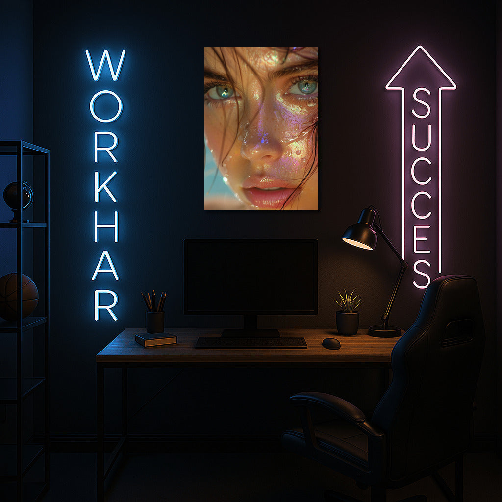 Glow of Youth: Portrait of a Girl in Colored Highlights