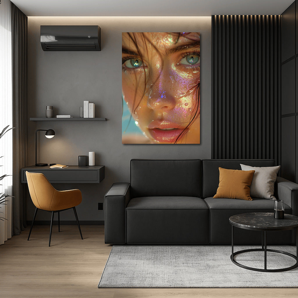 Glow of Youth: Portrait of a Girl in Colored Highlights