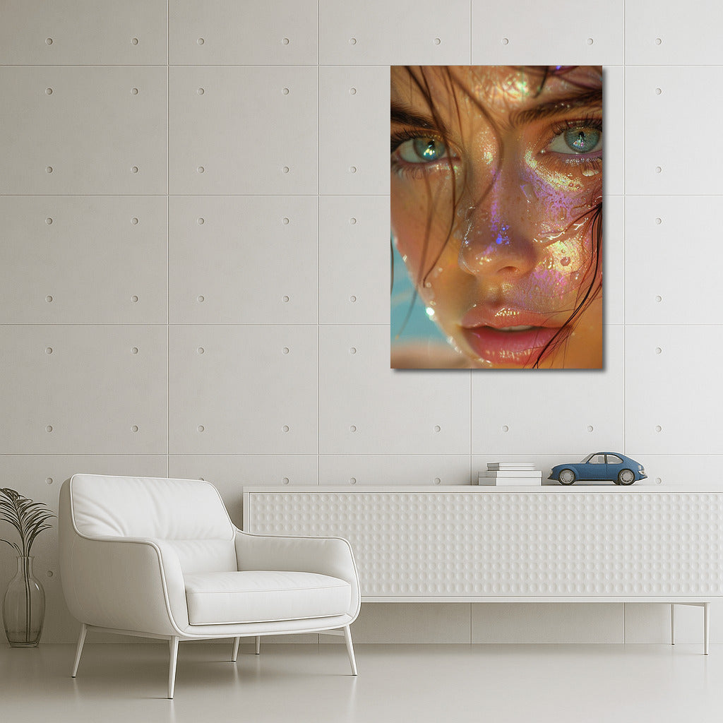 Glow of Youth: Portrait of a Girl in Colored Highlights