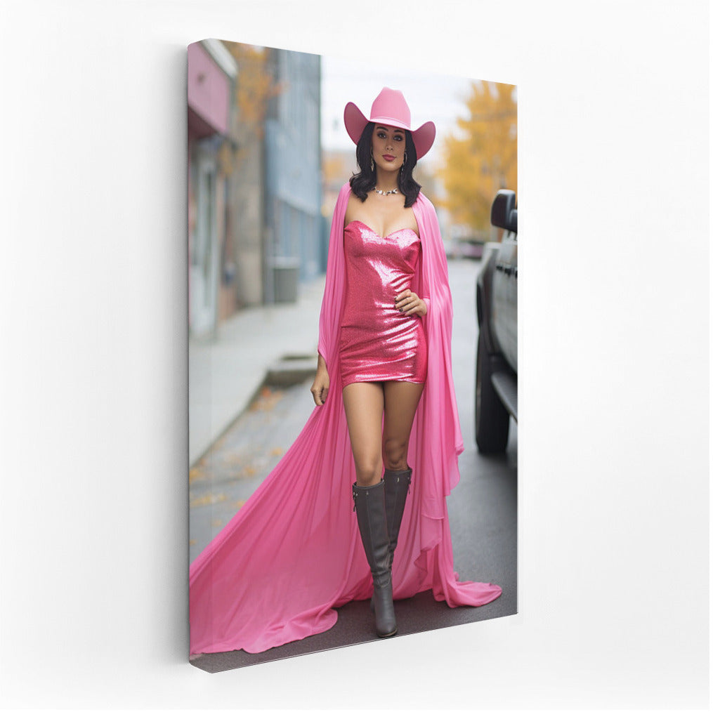 Pink Muse of Autumn: Latin American Grace in the City