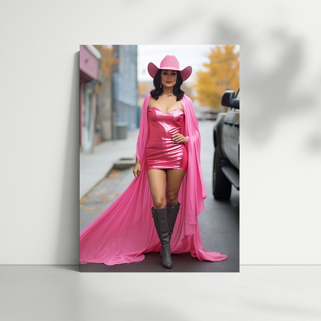 Pink Muse of Autumn: Latin American Grace in the City