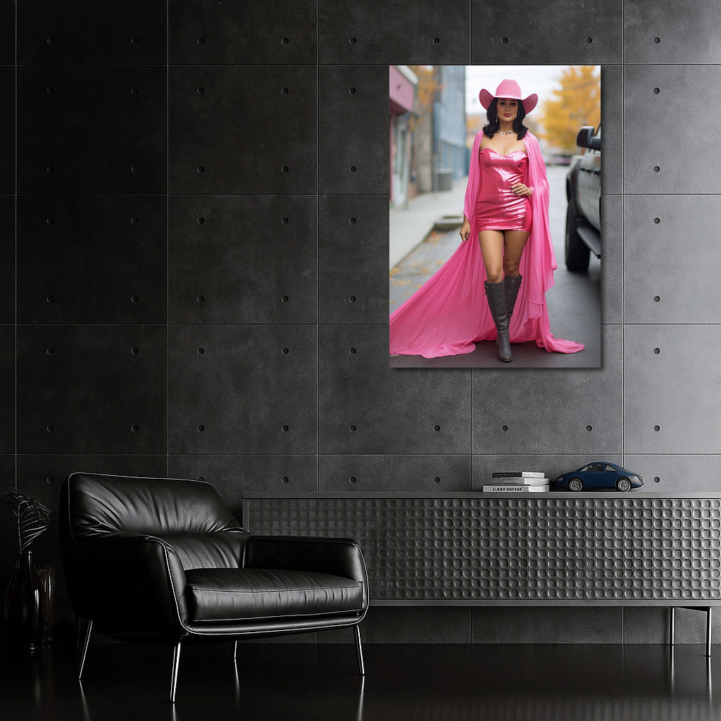 Pink Muse of Autumn: Latin American Grace in the City