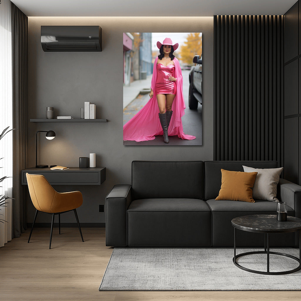Pink Muse of Autumn: Latin American Grace in the City