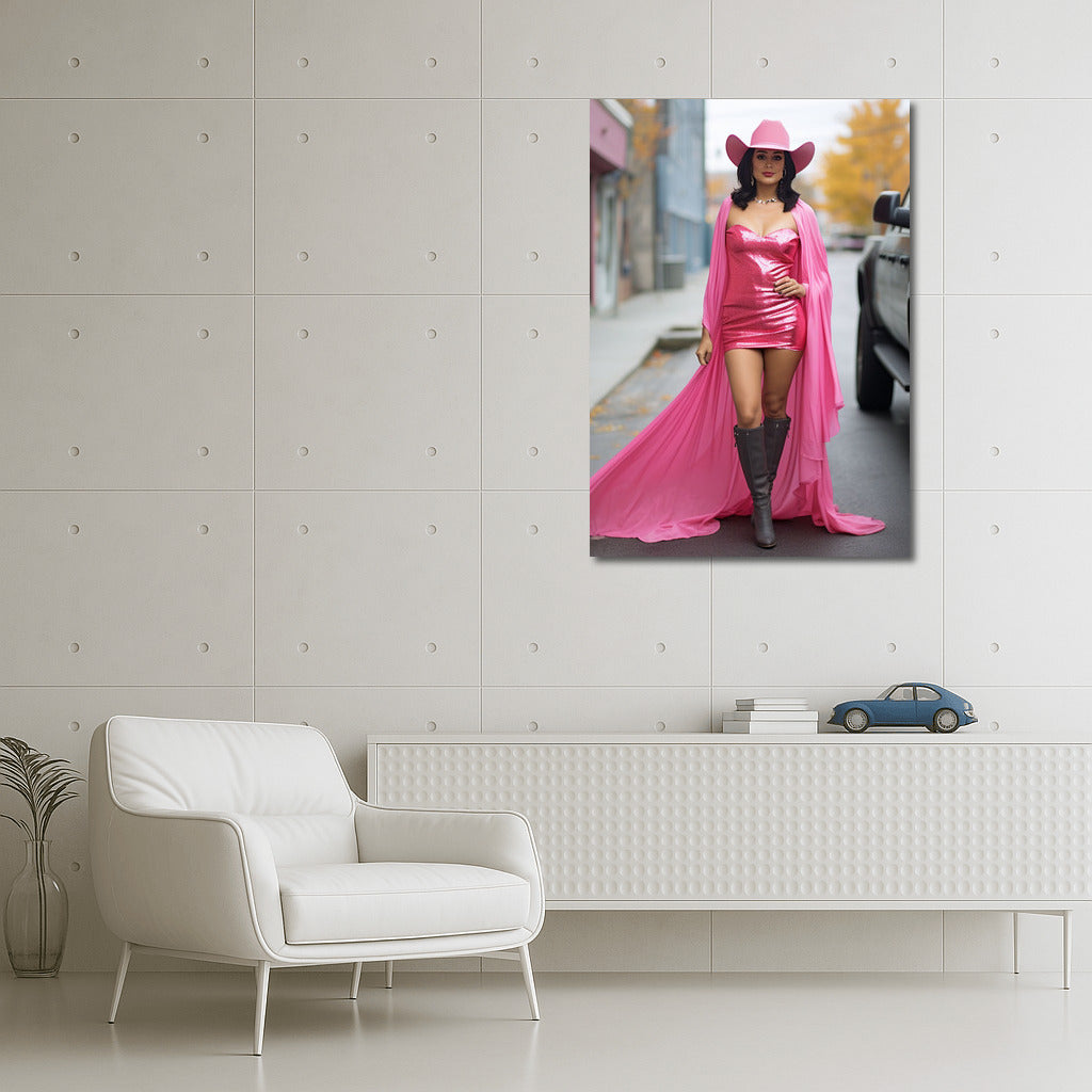 Pink Muse of Autumn: Latin American Grace in the City