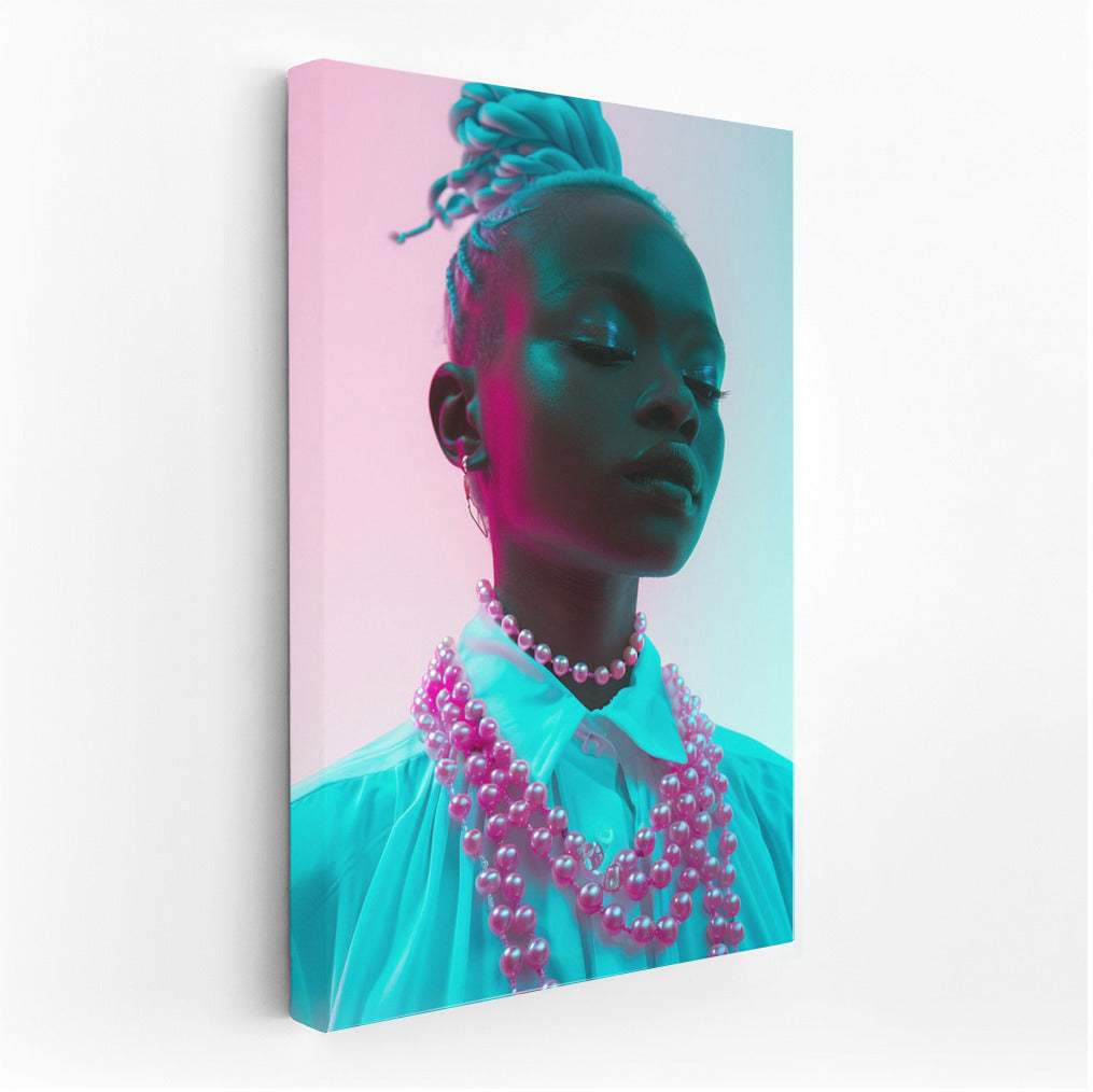 Stylish girl in pink and blue: A modern accent for your interior