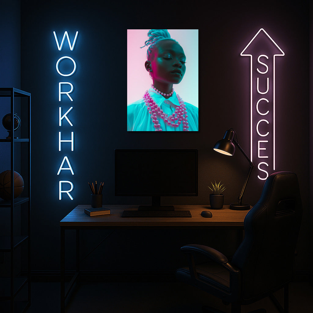 Stylish girl in pink and blue: A modern accent for your interior