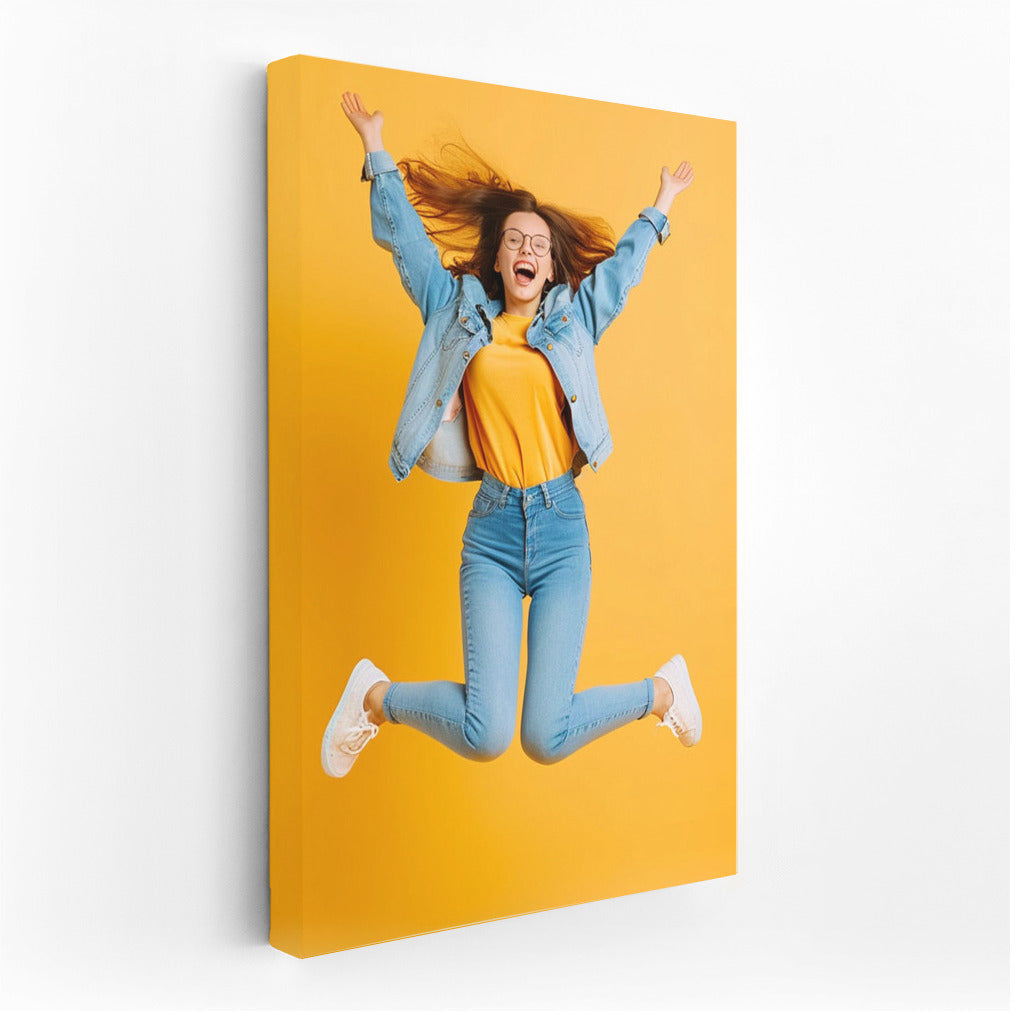 Girl in Denim: Jump of Joy and Energy