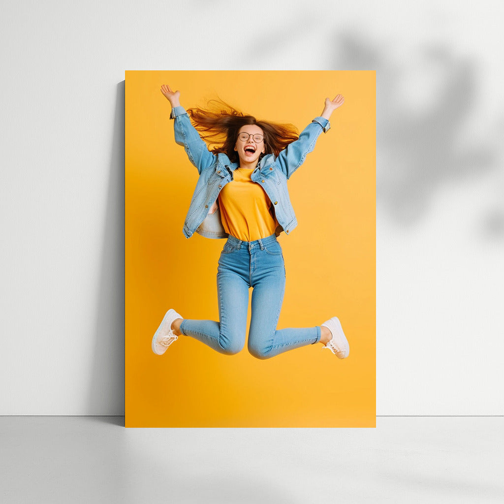 Girl in Denim: Jump of Joy and Energy
