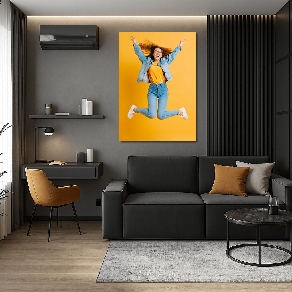 Girl in Denim: Jump of Joy and Energy