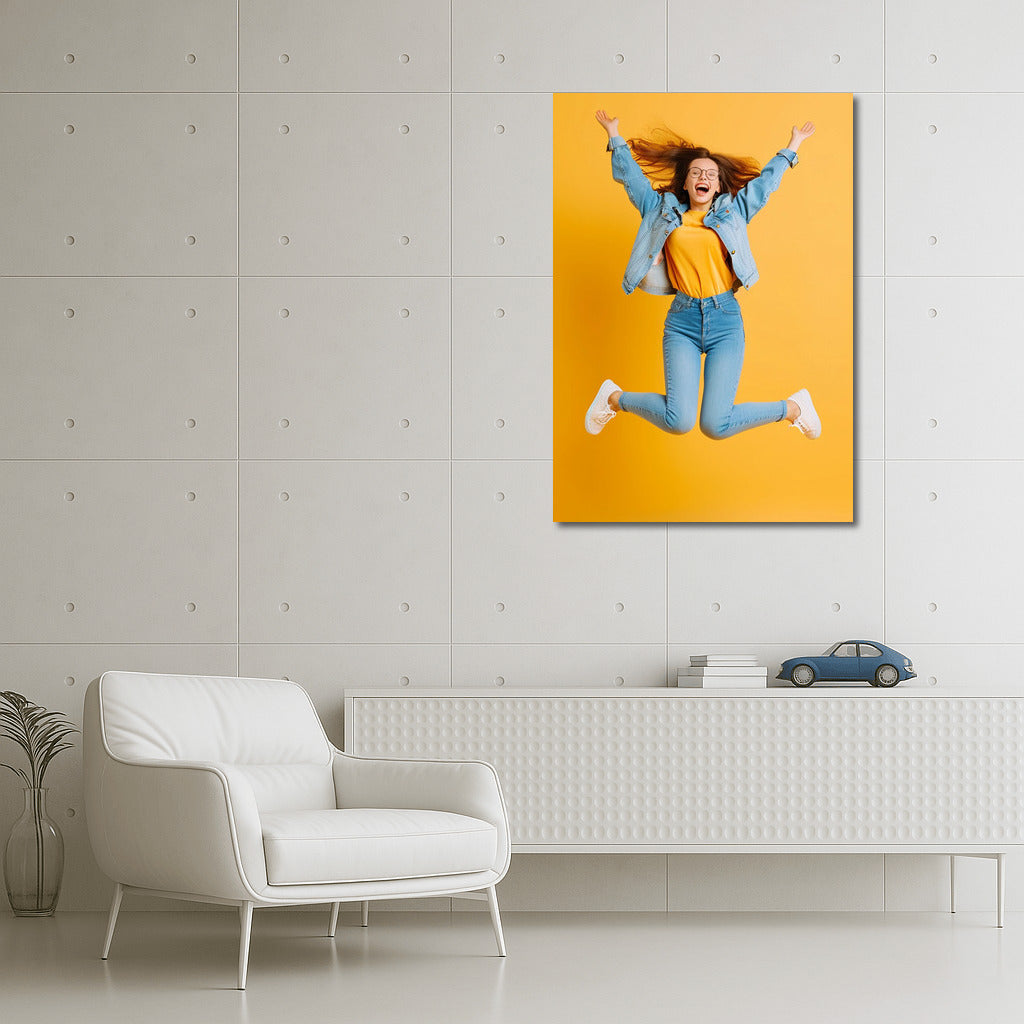 Girl in Denim: Jump of Joy and Energy