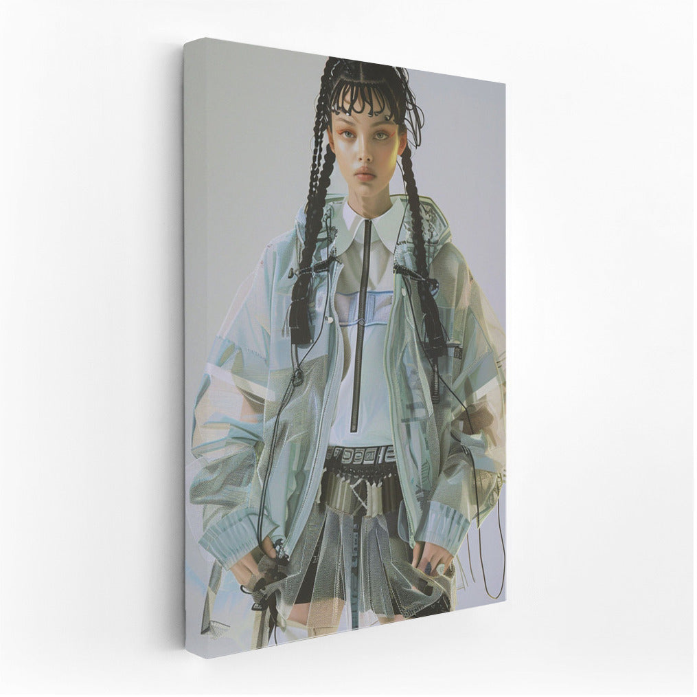 Futuristic Muse: Stylish Model Girl for Modern Interior