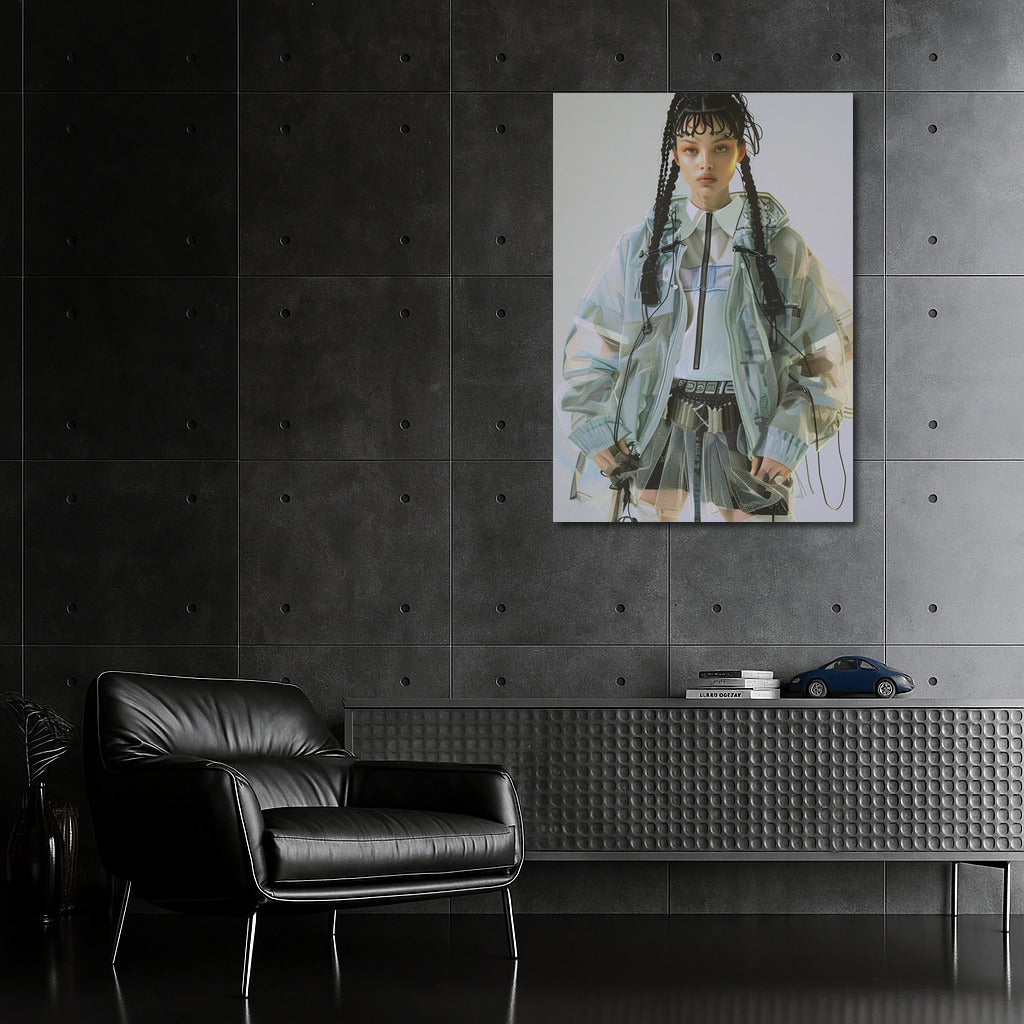 Futuristic Muse: Stylish Model Girl for Modern Interior