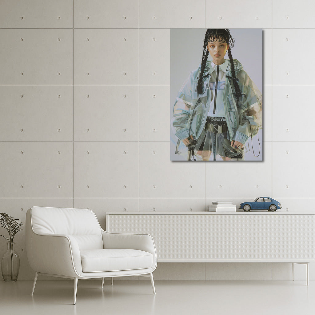 Futuristic Muse: Stylish Model Girl for Modern Interior