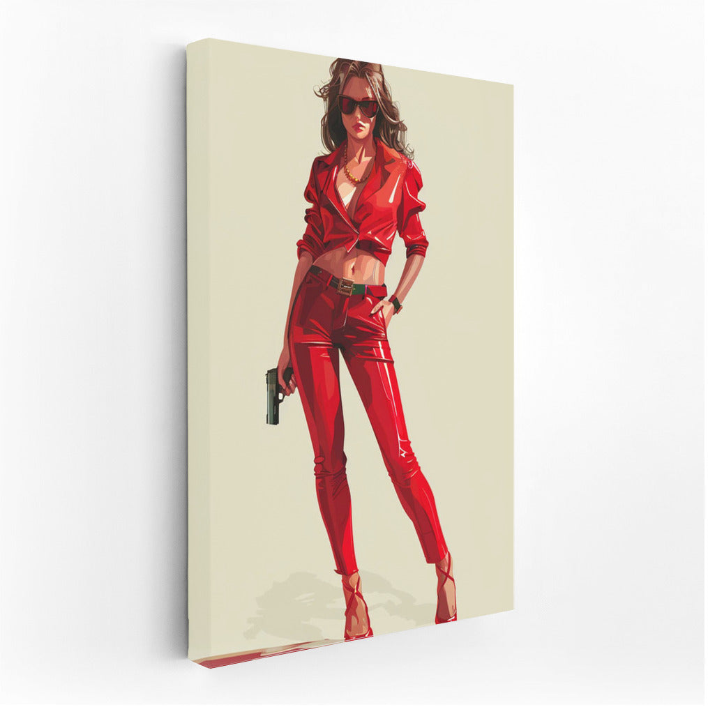 Stylish Young Mafioso in Red: Bright Accent for Interior