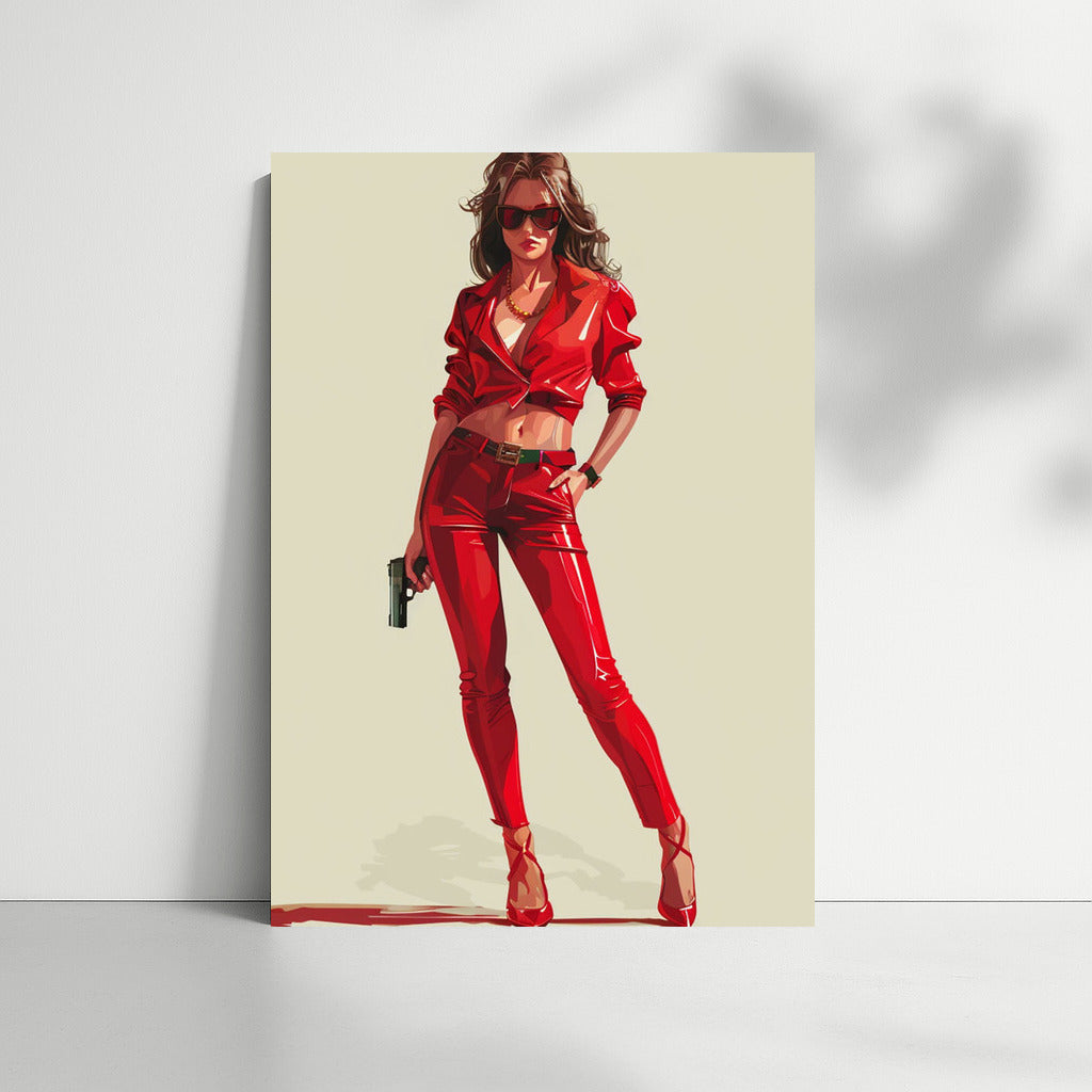 Stylish Young Mafioso in Red: Bright Accent for Interior