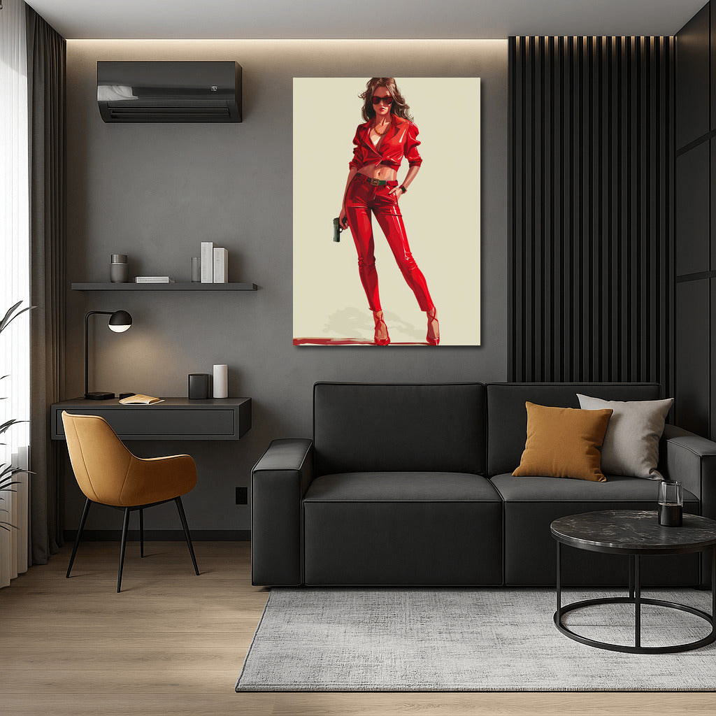 Stylish Young Mafioso in Red: Bright Accent for Interior