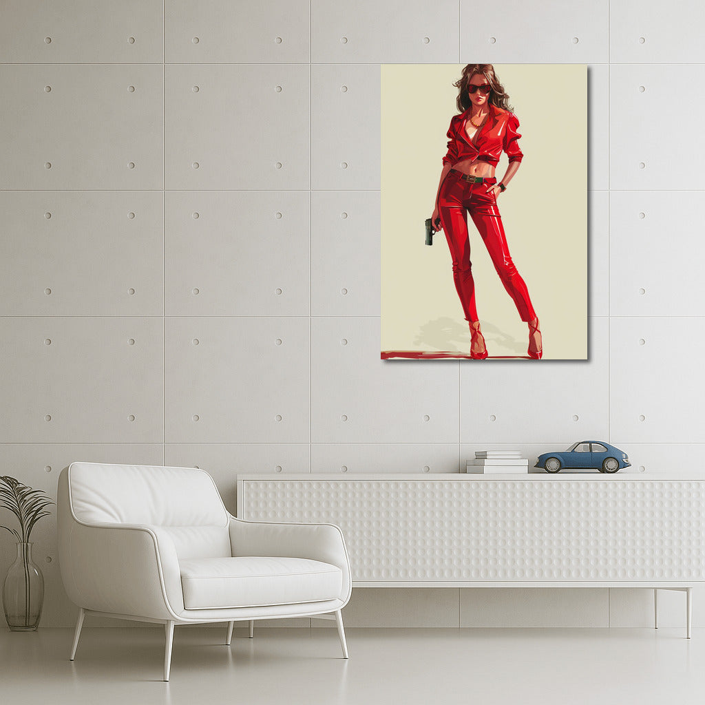 Stylish Young Mafioso in Red: Bright Accent for Interior