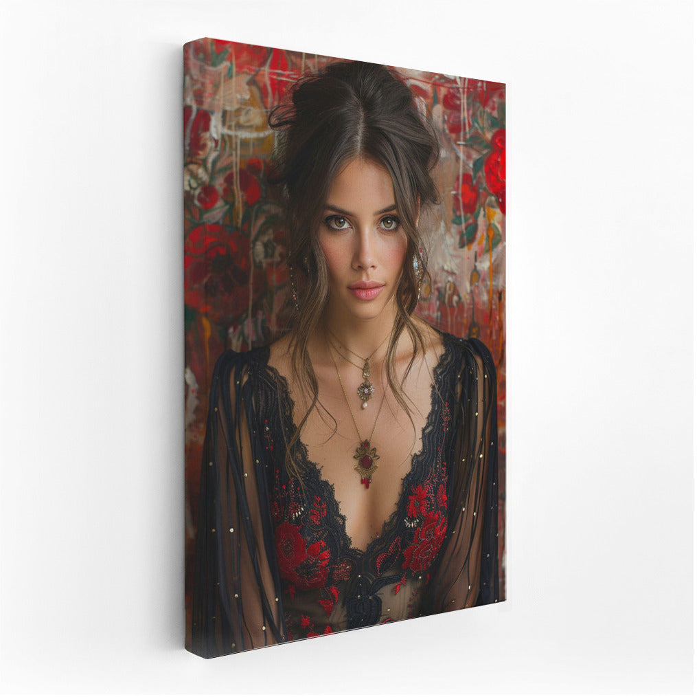Young Lady in Couture Dress: Elegance and Style for the Interior