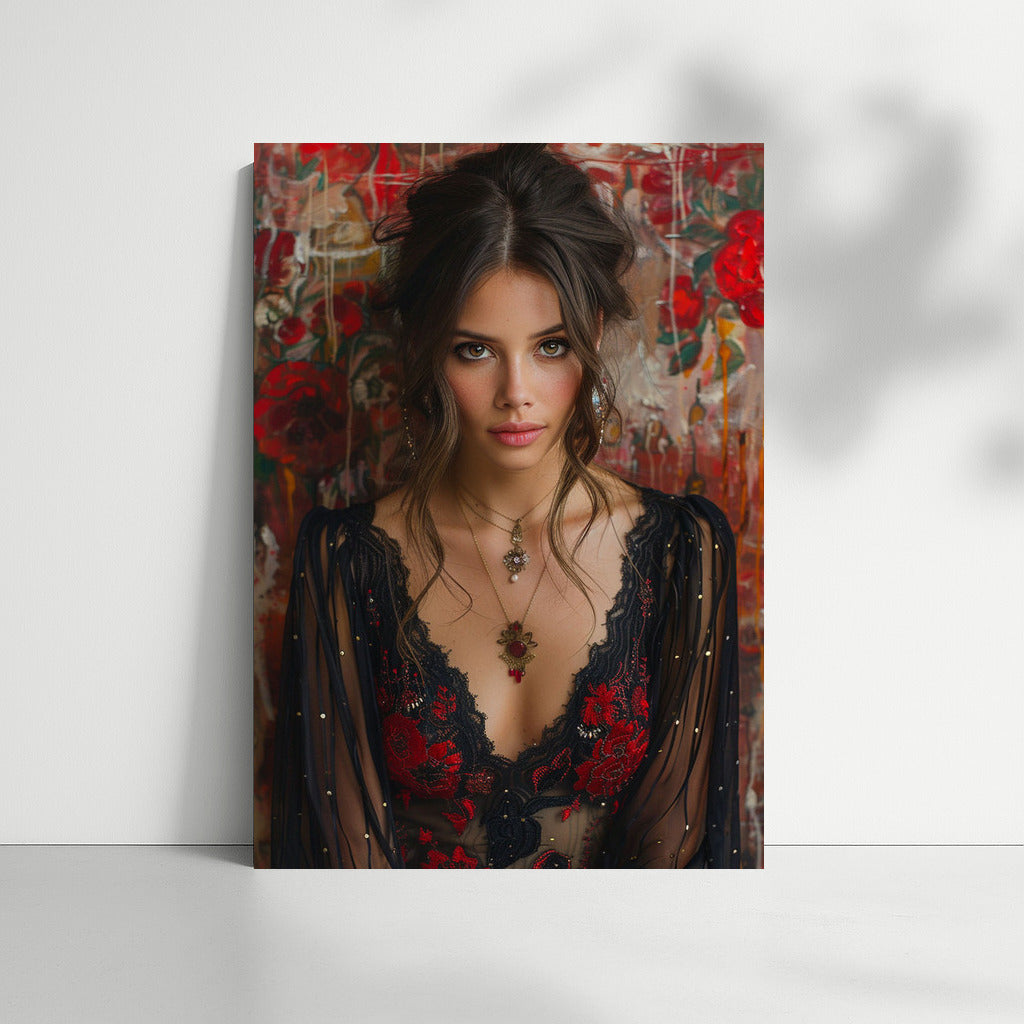 Young Lady in Couture Dress: Elegance and Style for the Interior
