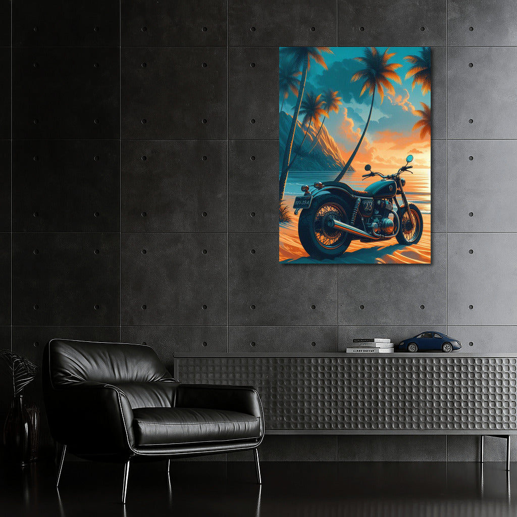 Bikers on a Tropical Beach: Speed and Exotica