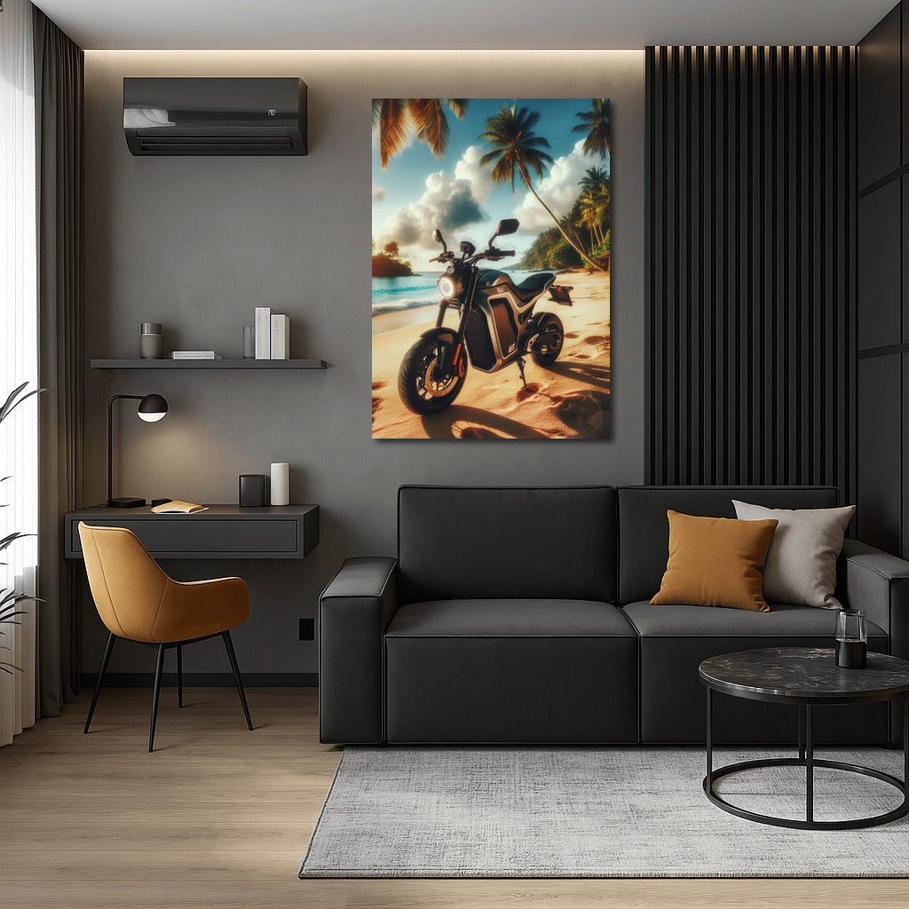 E-Bike on a Tropical Beach: Freedom and Adventure