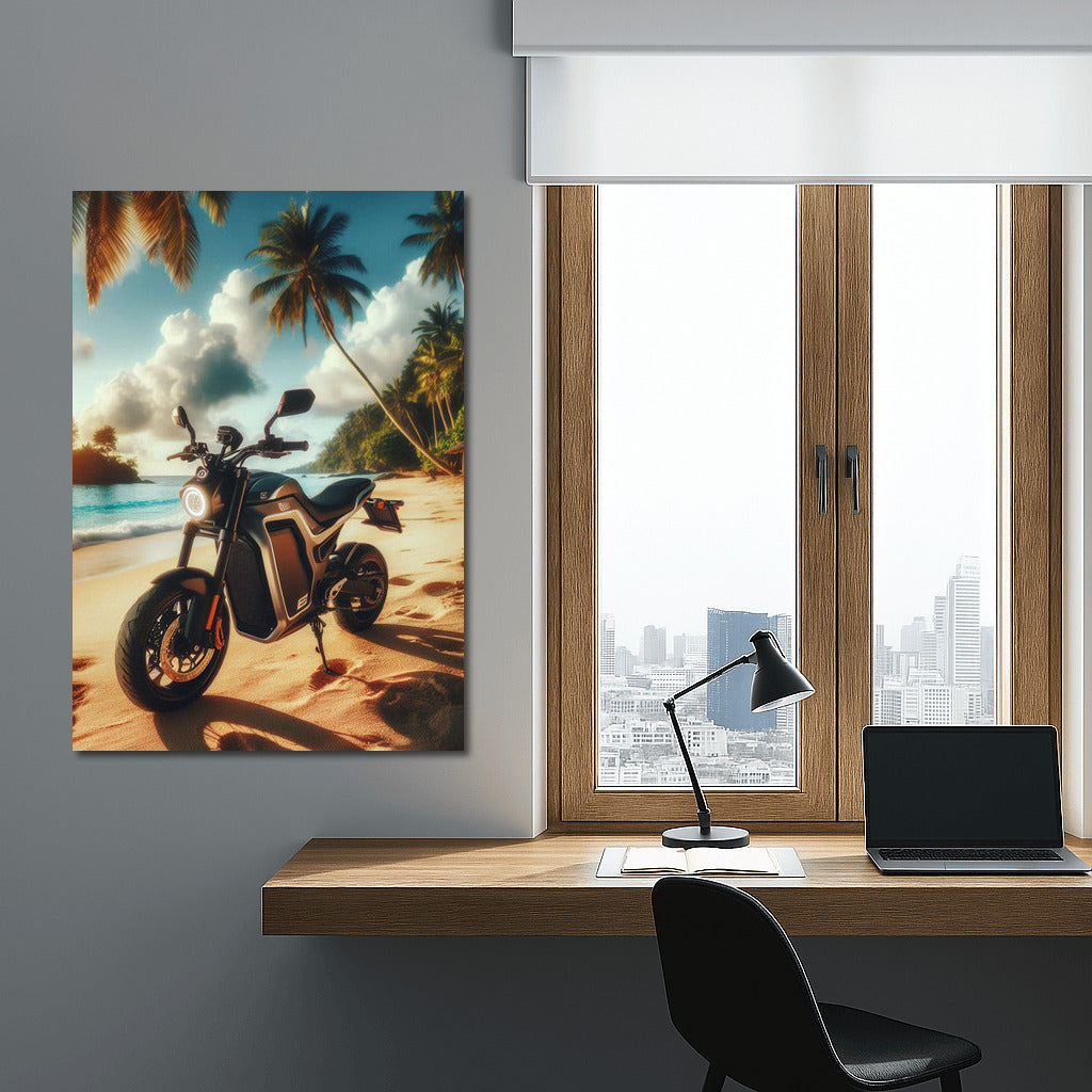 E-Bike on a Tropical Beach: Freedom and Adventure