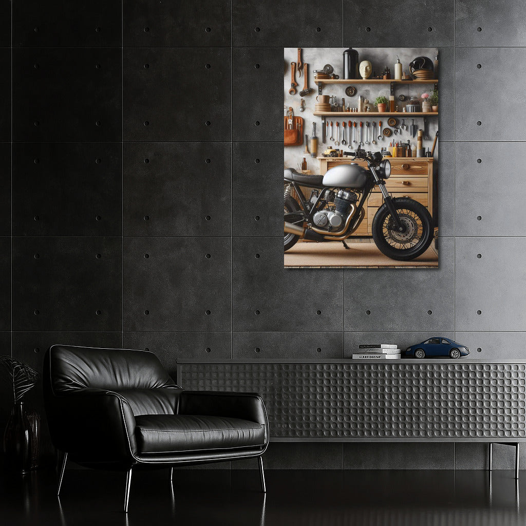 Minibike in Stylish Workshop: Adventure among Tools and Parts