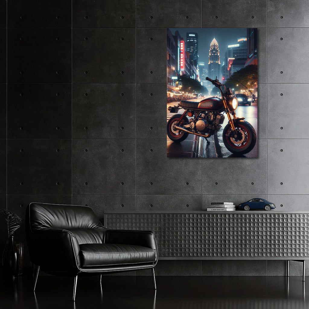 Night Flight: Minibike in City Lights