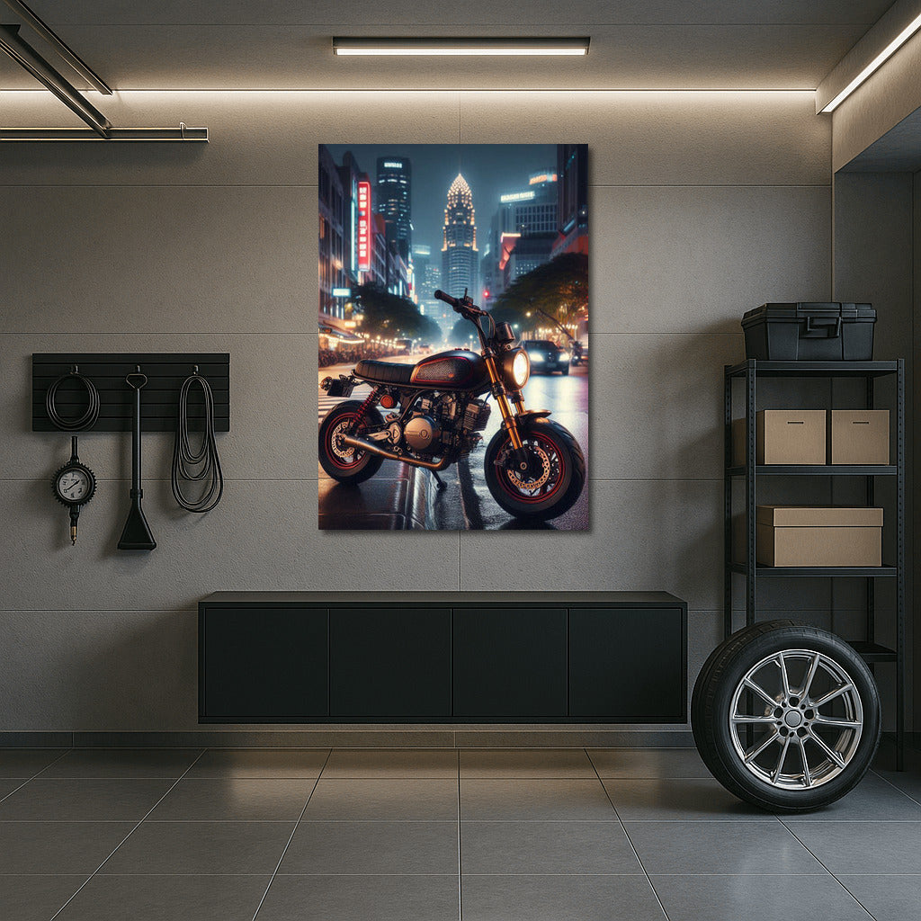 Night Flight: Minibike in City Lights
