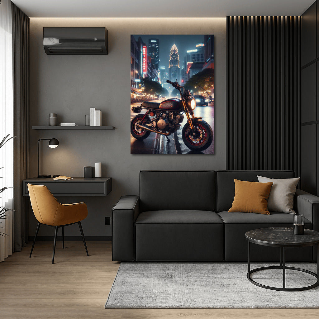 Night Flight: Minibike in City Lights