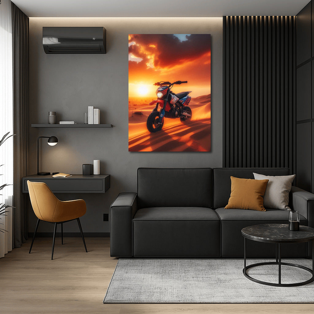 Minibike at Sunset: Freedom in the Desert
