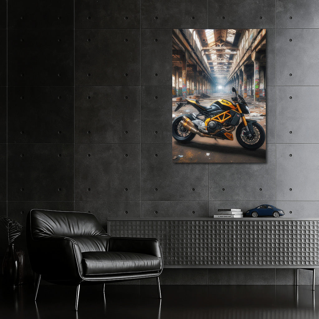 Aprilia Motorcycle in Secrets of Abandoned Warehouse