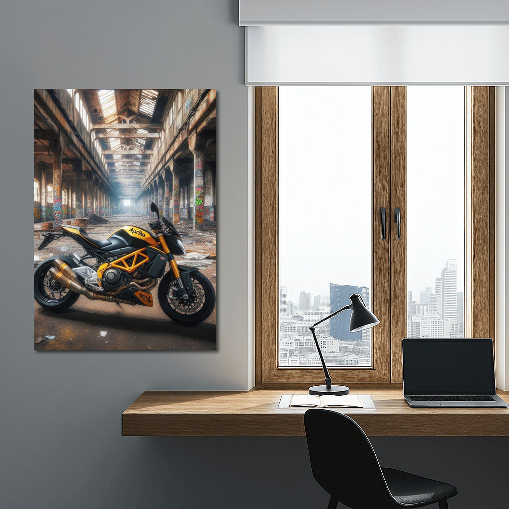 Aprilia Motorcycle in Secrets of Abandoned Warehouse