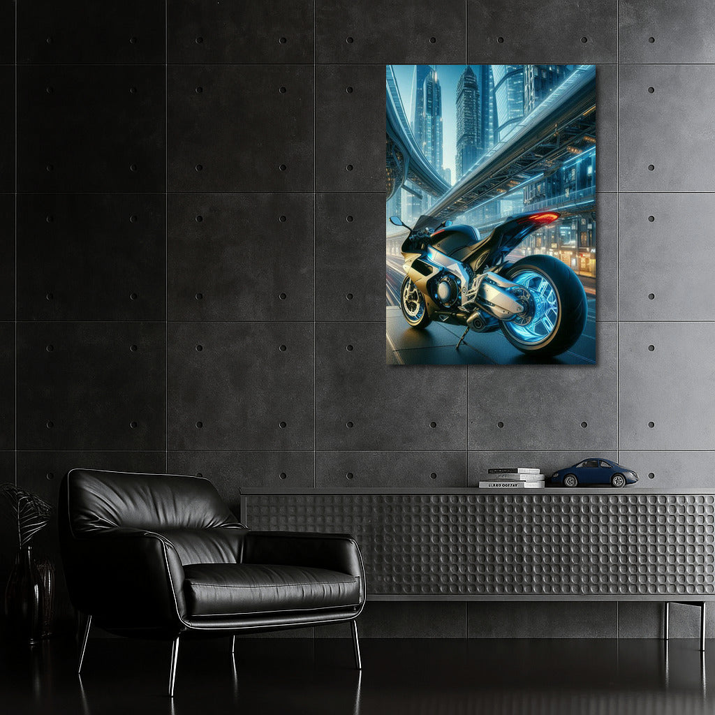 Aprilia Speed: Motorcycle in the Shining Metropolis of the Future