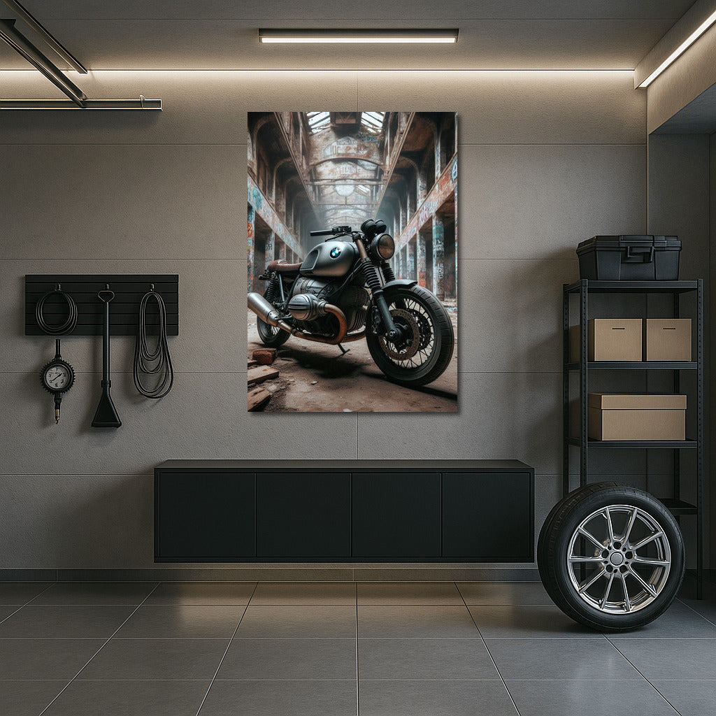 BMW Motorcycle: Industrial Masterpiece in Abandoned Warehouse