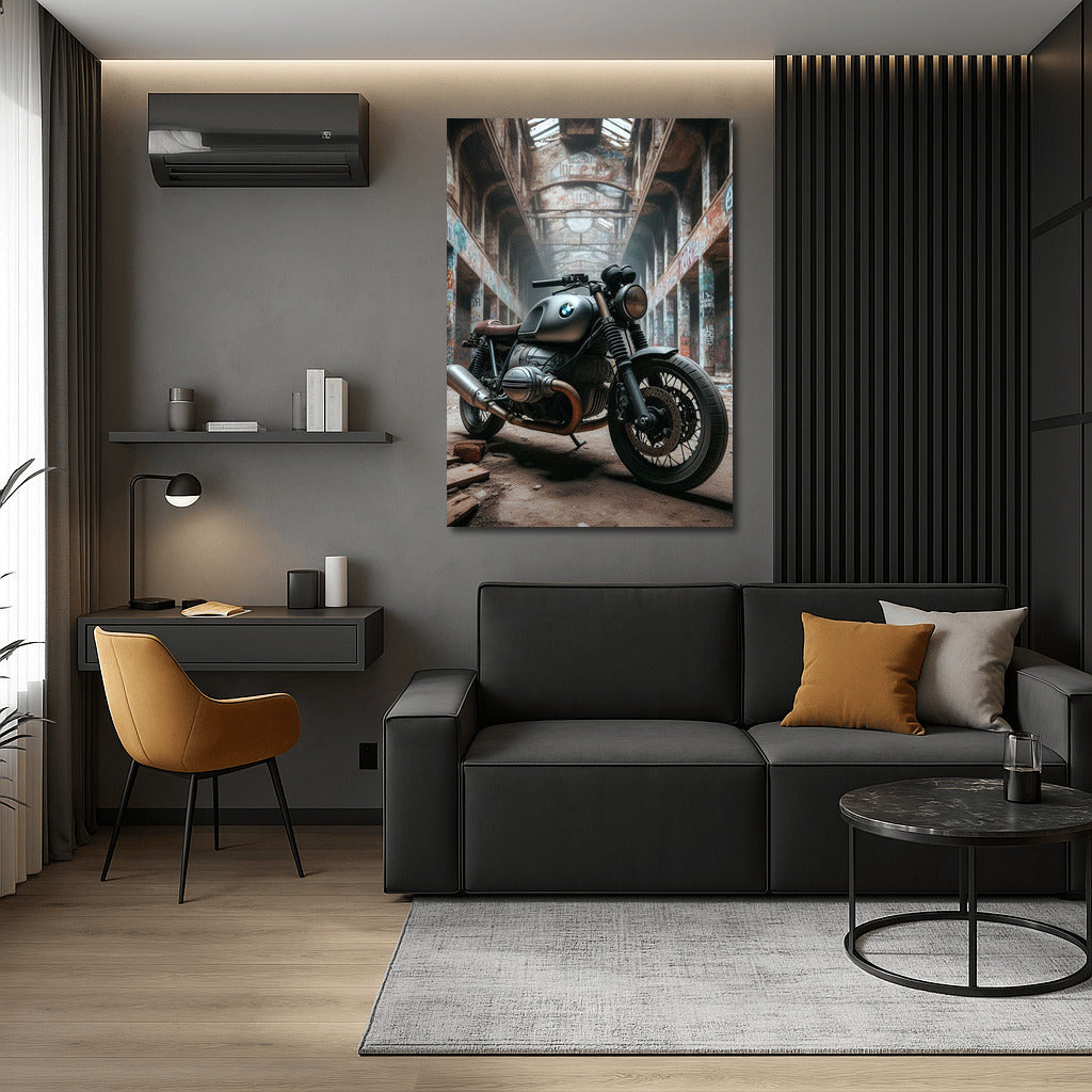 BMW Motorcycle: Industrial Masterpiece in Abandoned Warehouse