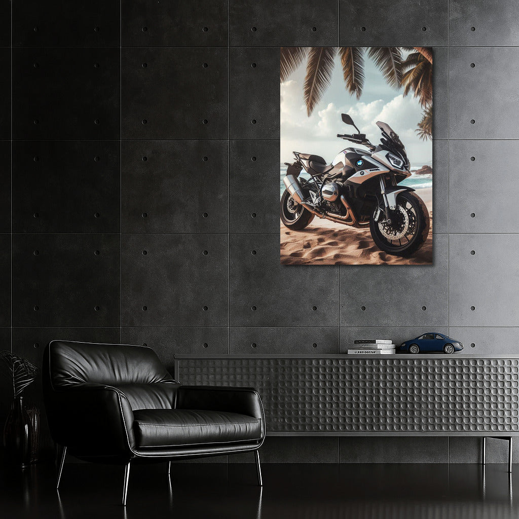 BMW Motorcycle on a Tropical Beach: Freedom and Adventure